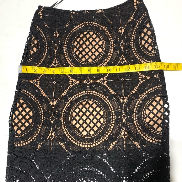 Apeach Black Tan Crochet Pencil Skirt Size Small - Picture 11 of 12